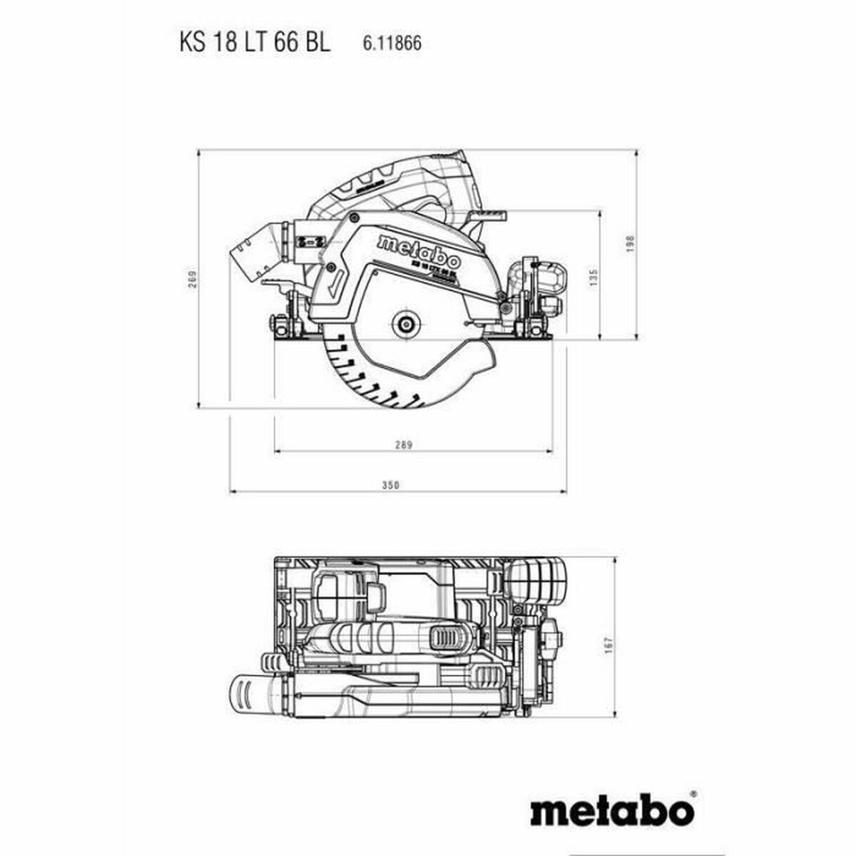 Kružna pila Metabo KS 18 LTX 66 BL 18 V 165 mm